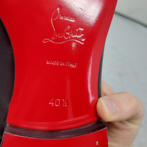 Christian Louboutin Black Tassilo Spike Stud Tassel Leather Loafer - Picture 4 of 11